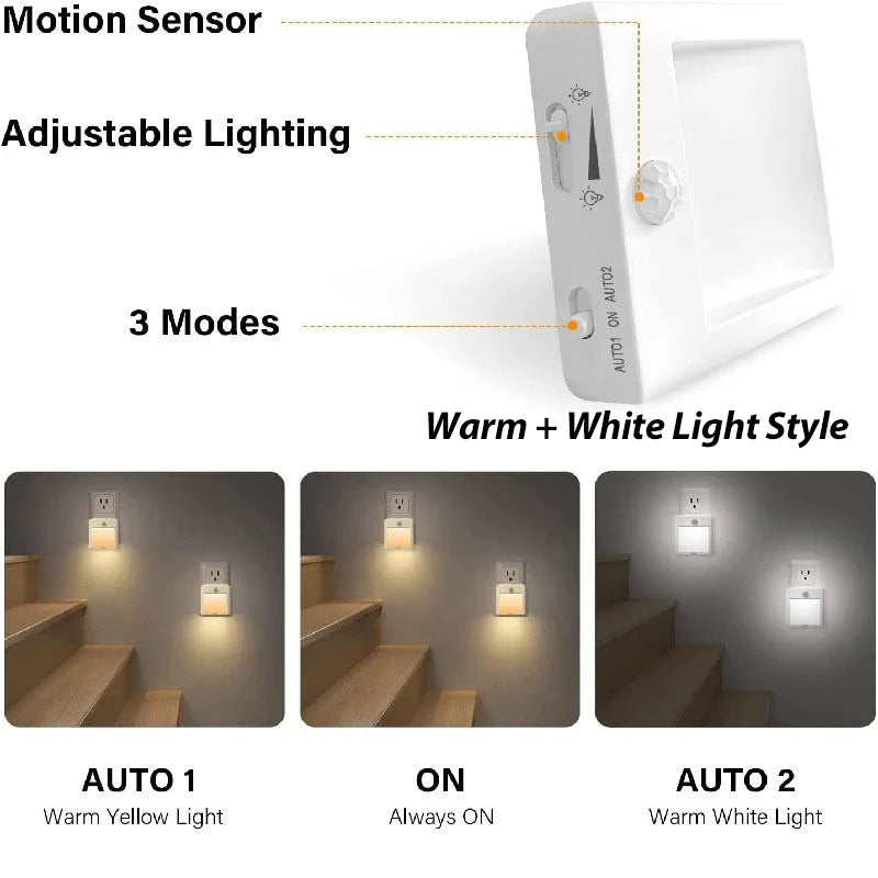 Motion Sensor Night Light - Dimmable LED with AU Plug