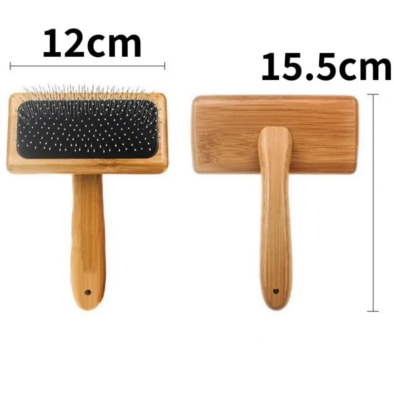 Wooden Dog & Cat Grooming Brush – Detangling Comb & Massage | Small, Medium, Large