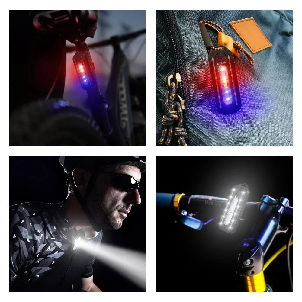 USB Rechargeable LED Torch – 5 Modes, Red/Blue Warning Flash & Shoulder Clip