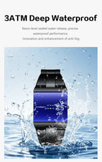 POEDAGAR 857 Men's Rectangular Stainless Steel Quartz Watch