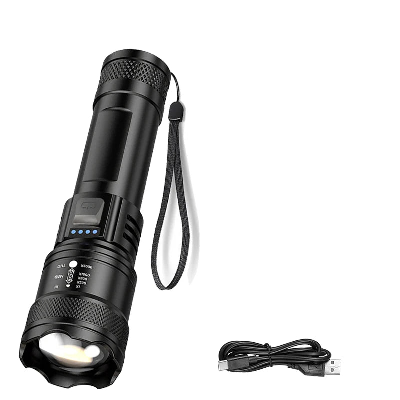 Super Bright Flashlight USB Rechargeable LED Long Range---