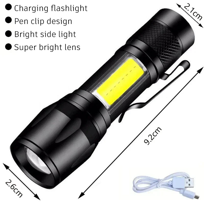 Super Bright Flashlight USB Rechargeable LED Long Range---