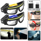 Glasses LED Headlamp – 5 Modes, Motion Sensor & Type-C Charging