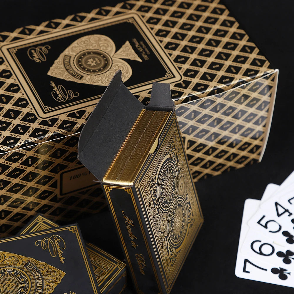 Premium PVC Playing Cards — Gold/Silver Edge | Texas Hold'em