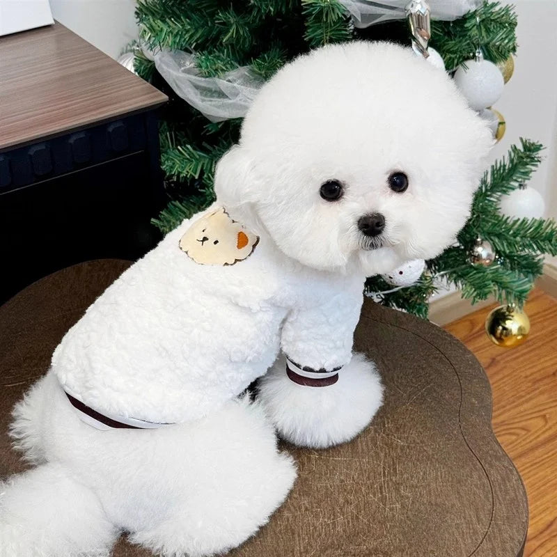 Plush Animal Dog Hoodie – Soft Autumn & Winter Pet Pullover | XS–XL