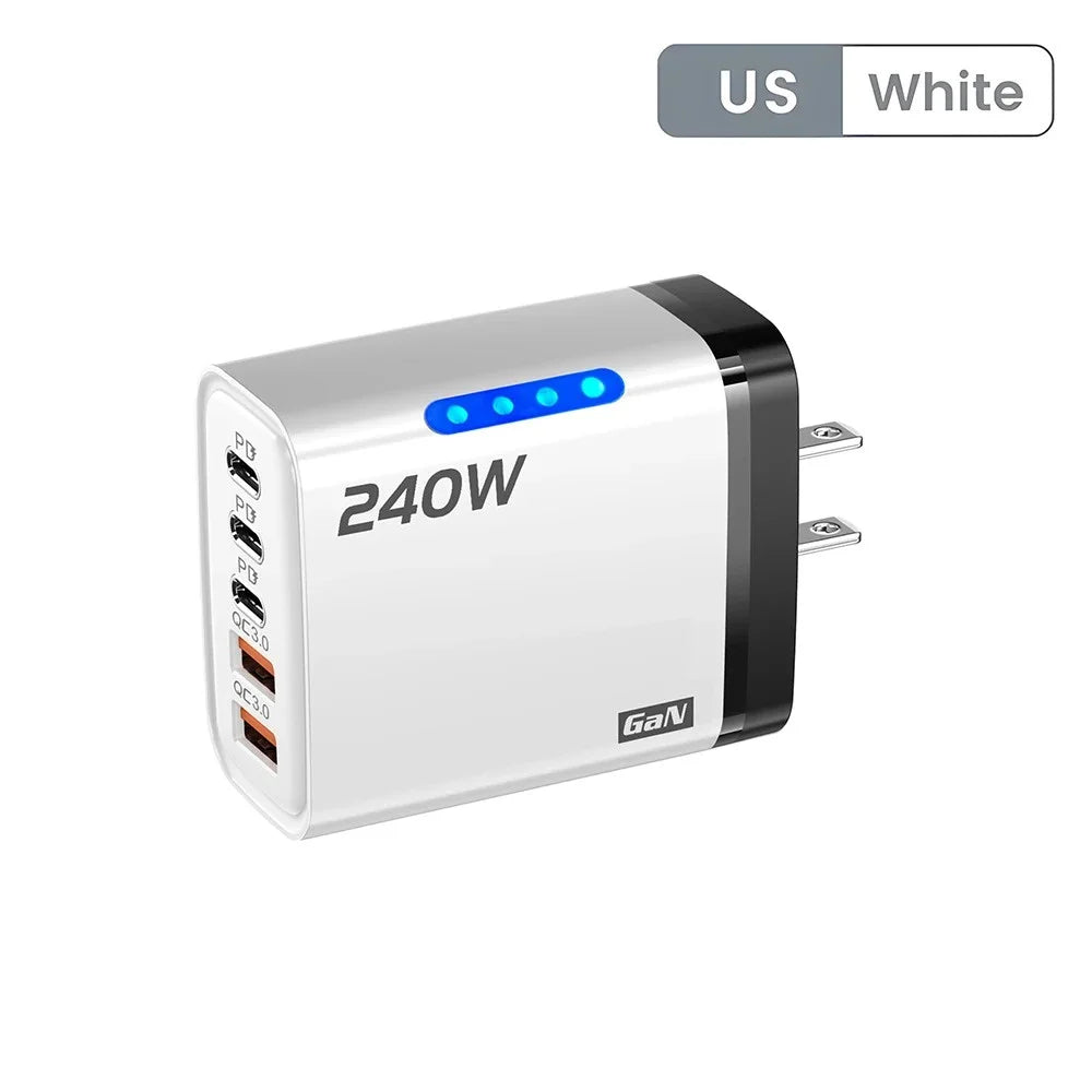 GaN USB-C Charger 5-in-1 Fast Charging Multi-Port Hub