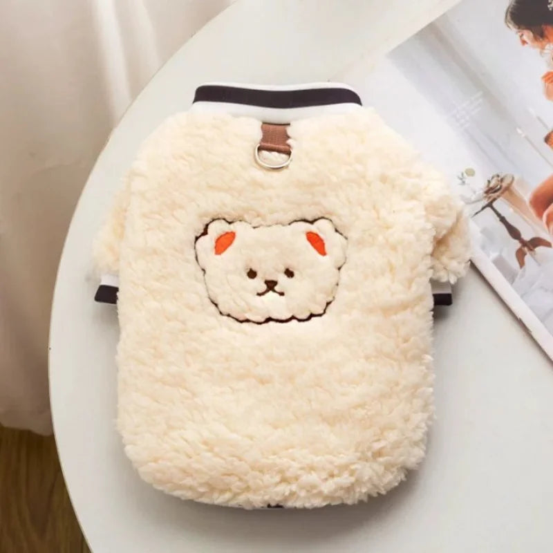Plush Animal Dog Hoodie – Soft Autumn & Winter Pet Pullover | XS–XL
