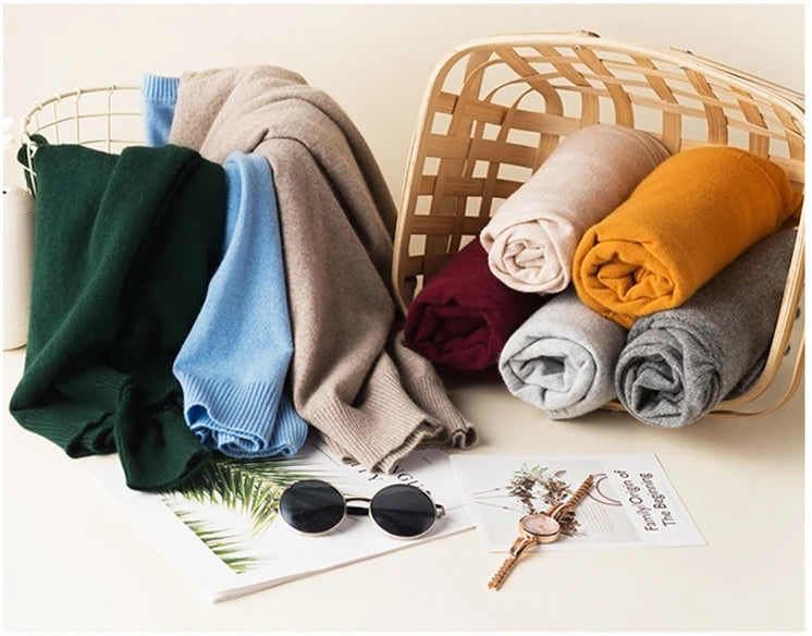 Men's Classic Cashmere Cotton Pullover Sweater – V-Neck & O-Neck