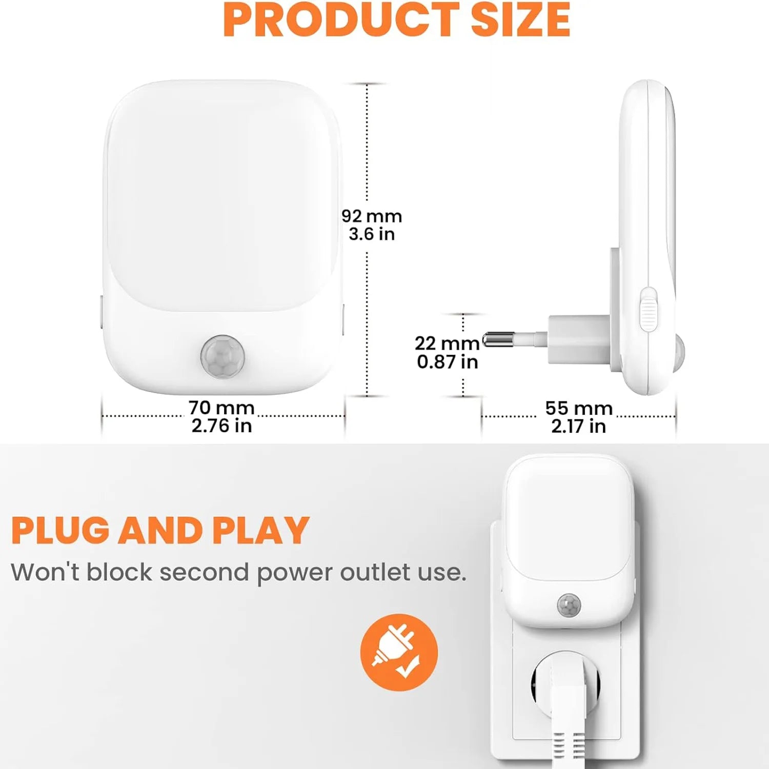 LED Motion Sensor Night Lights for Kids Bedroom
