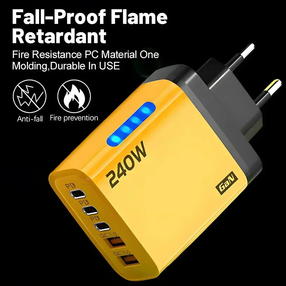 GaN USB-C Charger 5-in-1 Fast Charging Multi-Port Hub