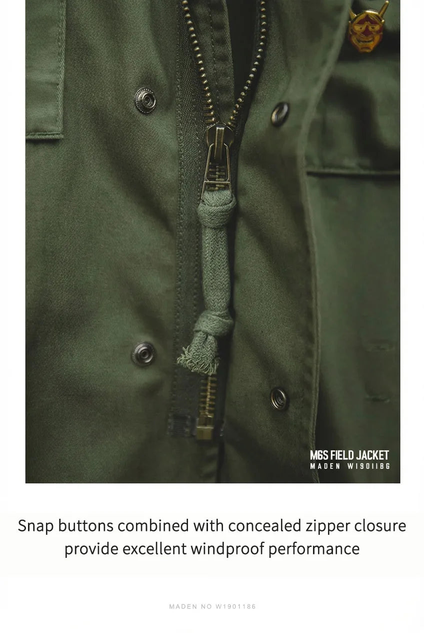 Retro M65 Jacket for Men – Green Outdoor Windbreaker