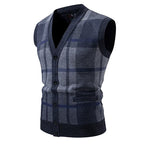 Men's Knitted Wool Vest Cardigan