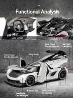 1:32 Scale Hypercar Diecast Supercar Model | Sound, Lights & Opening Doors