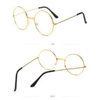Retro Round Blue Light Blocking Glasses – Silver, Black & Gold