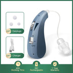 RIKYA Hearing Aid Earphones – Sound Amplifying Ear Hook Headphones for Elderly with Hearing Loss & Tinnitus