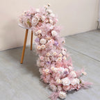 Artificial Mixed Rose & Hydrangea Flower Row – Wedding Backdrop & Event Wall Décor