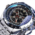 Jaragar Men's Automatic Skeleton Watch – Stainless Steel Mechanical Timepiece
