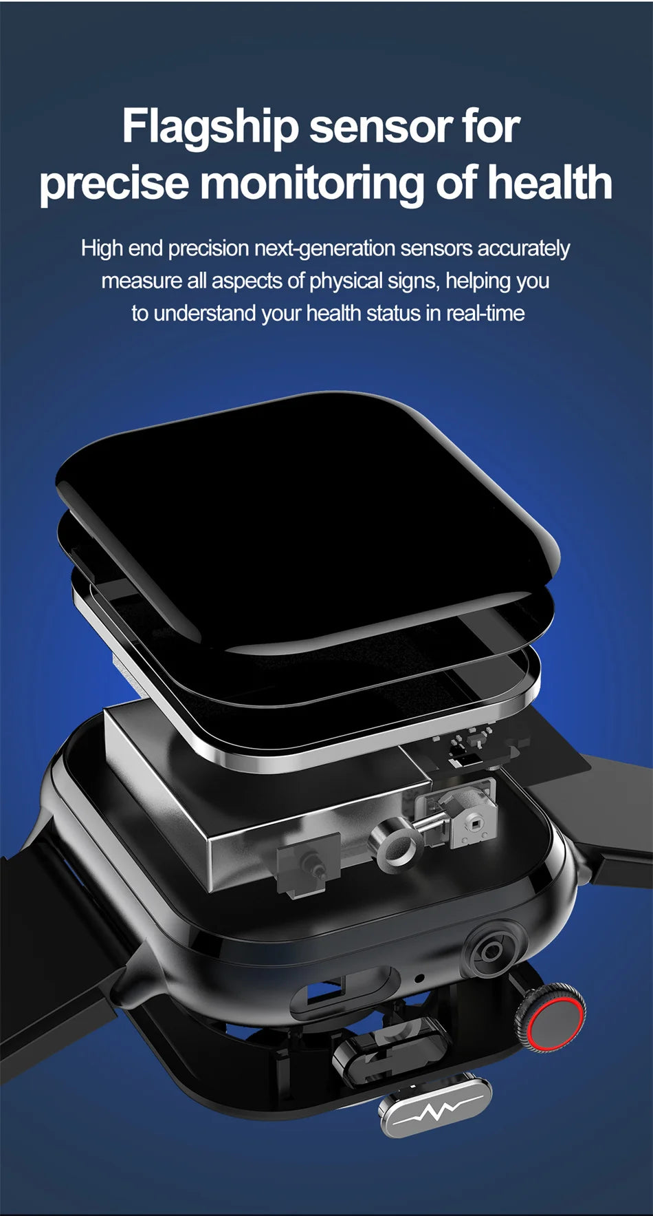 Medical Grade ECG & PPG Smart Watch | Blood Sugar, BMI, Uric Acid & Bluetooth Calling