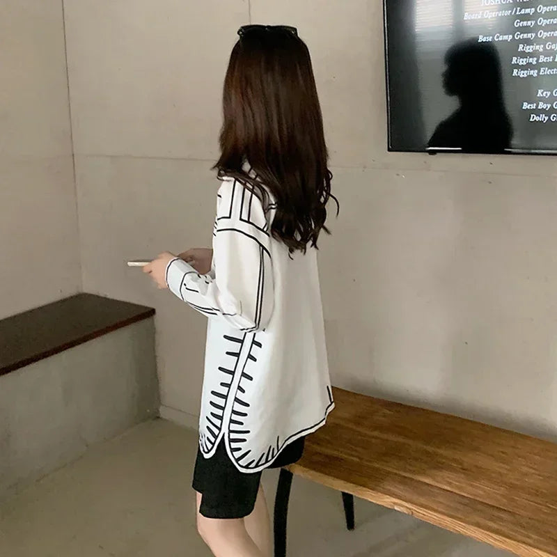 Fashion printing Blouses for women shirts