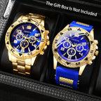 beautiful golds watches with both metal band and Nylon band. Suits men
