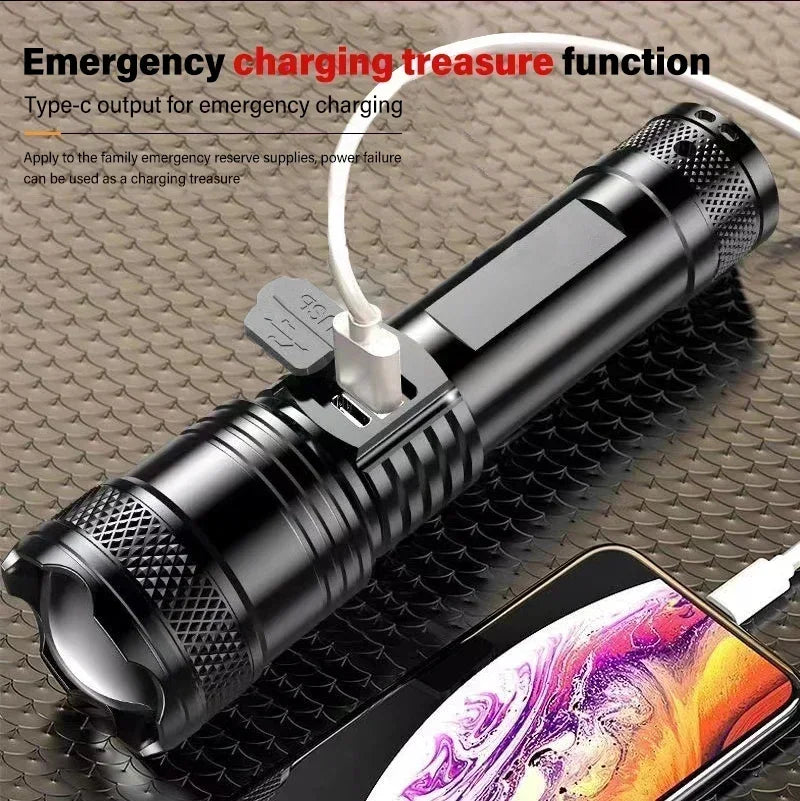 Super Bright USB Rechargeable LED Flashlight