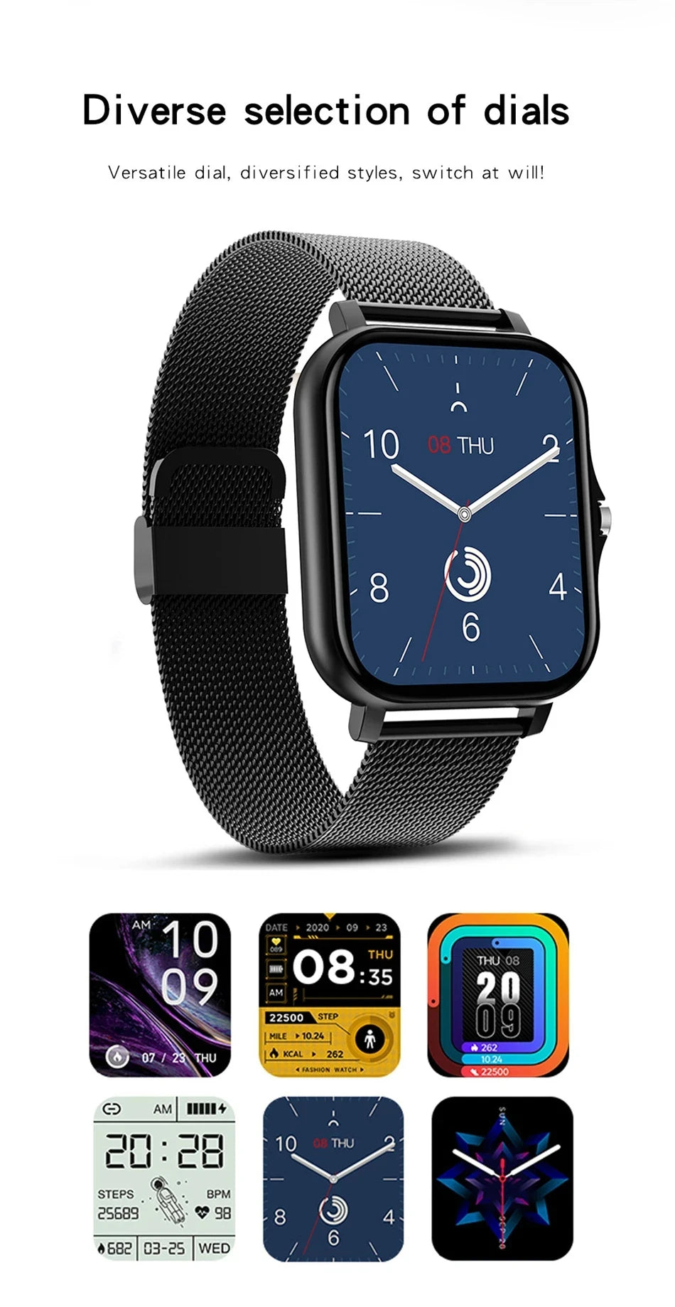 Smart Watch 1.83" HD Display – Bluetooth Calls, Fitness Tracker for Android & iOS