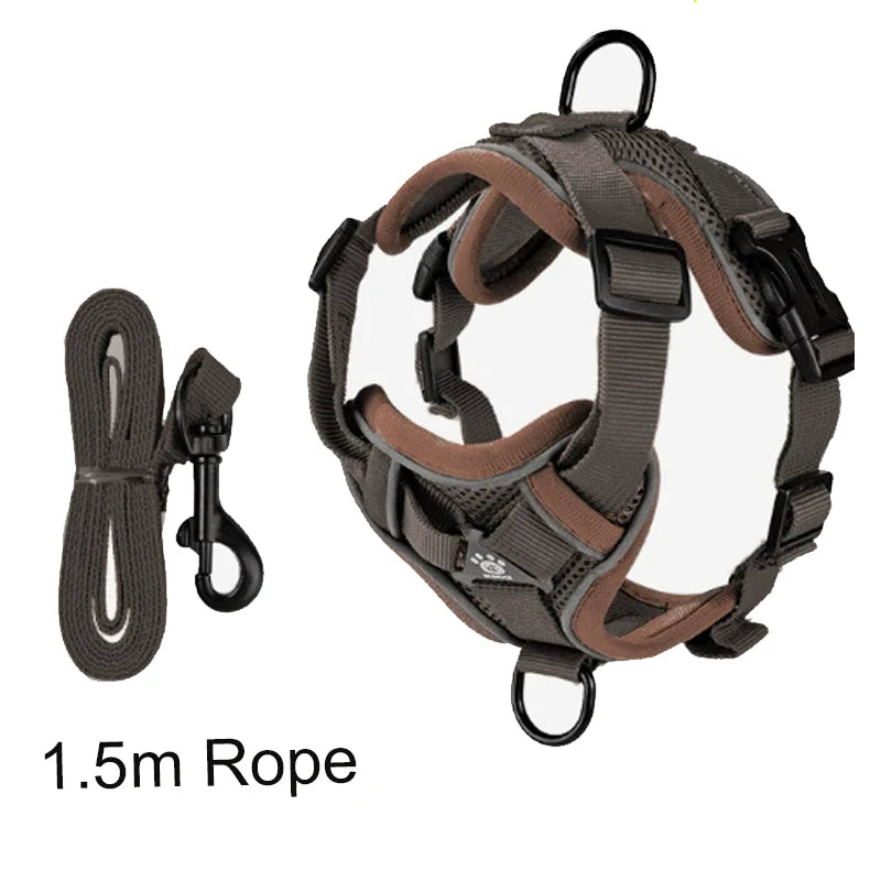Reflective Dog Harness & Leash Set – Breathable Vest for Small & Medium Dogs and Cats-