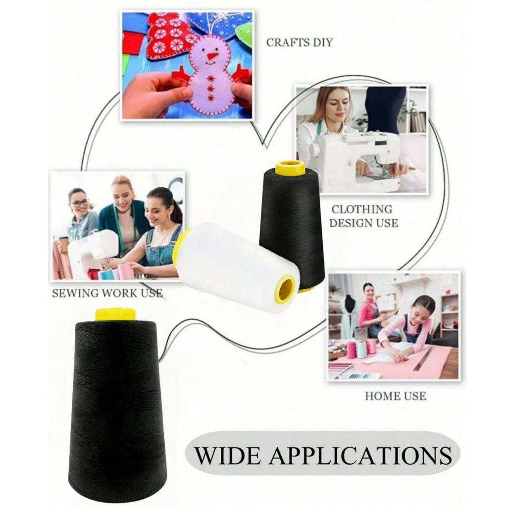 Domestic 100% Polyester overlocker threads. 3000 Yard Each