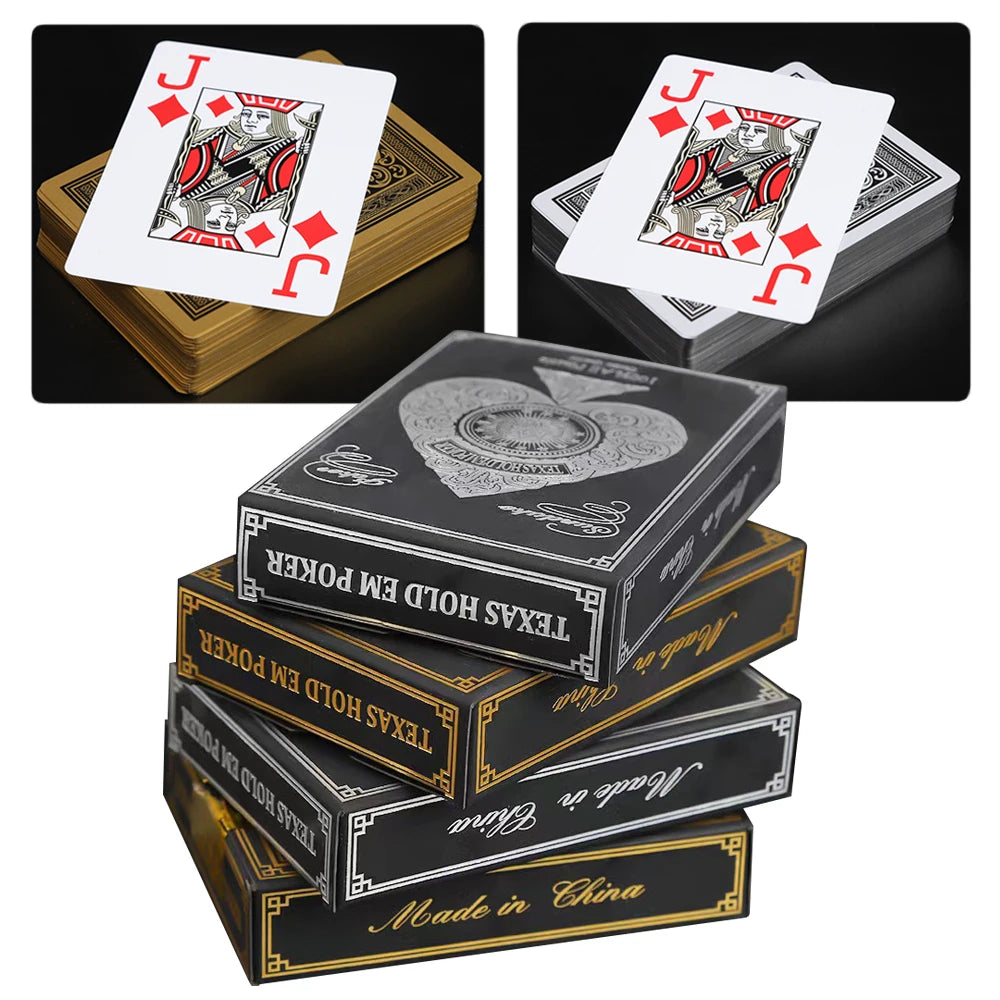 Premium PVC Playing Cards — Gold/Silver Edge | Texas Hold'em
