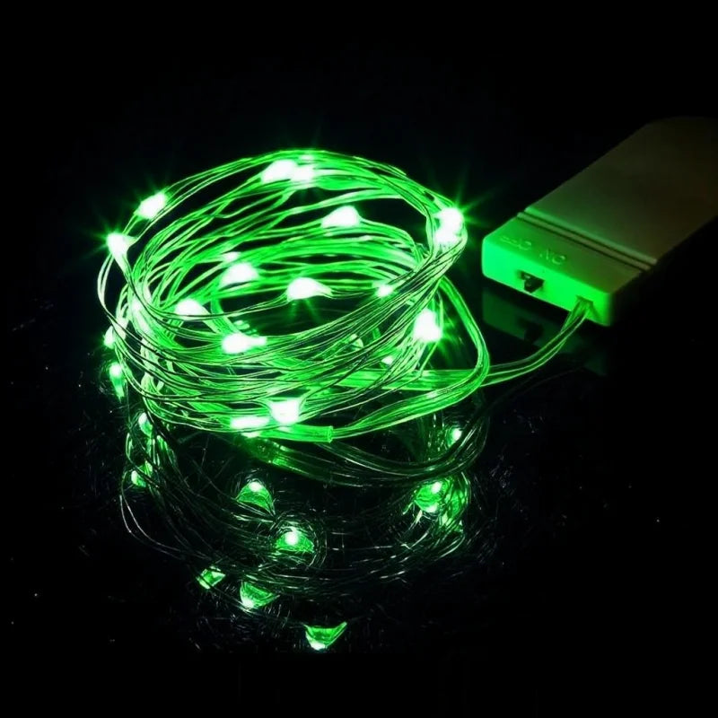 LED Fairy Lights Battery Operated | Waterproof Silver Wire Firefly Starry Lights