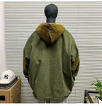 Men's Retro Solid Colour Hoodie — Casual Fleece Pullover (L–4XL)
