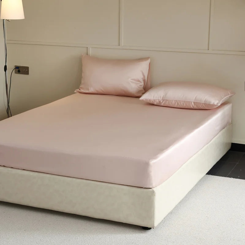 Natural 100% Silk Fitted Sheet with Elastic Bands-