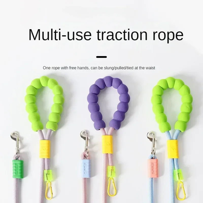 Cross-Body Dog Leash with Cloud Foam Cotton Handle – Hands-Free Walking Leash | Multiple Colours
