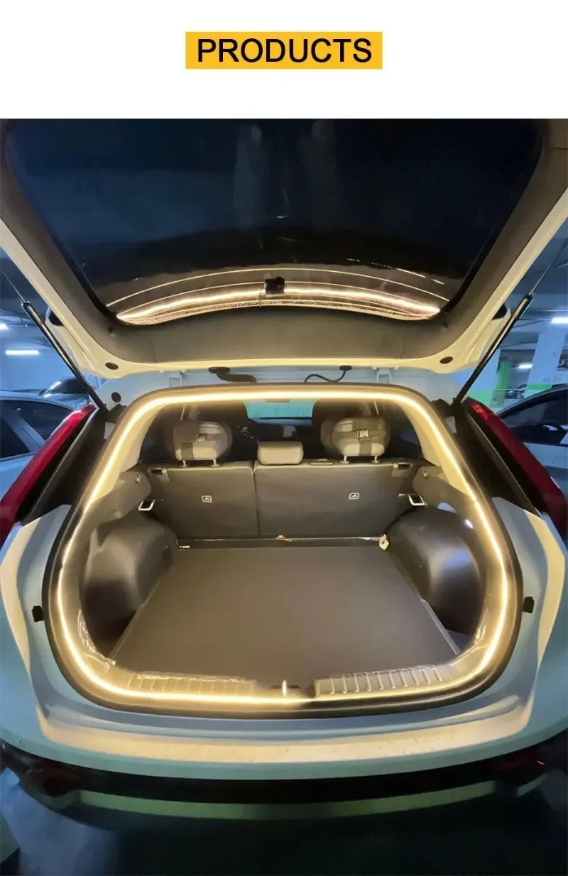 Car Boot LED Light Strip – Auto-Sensing Trunk Ambient Lighting, 2M & 4M | White & Warm