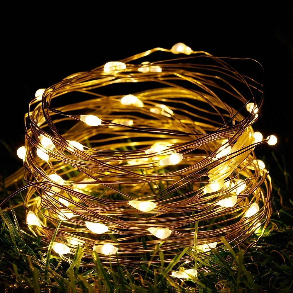 LED Fairy Lights Battery Operated | Waterproof Silver Wire Firefly Starry Lights