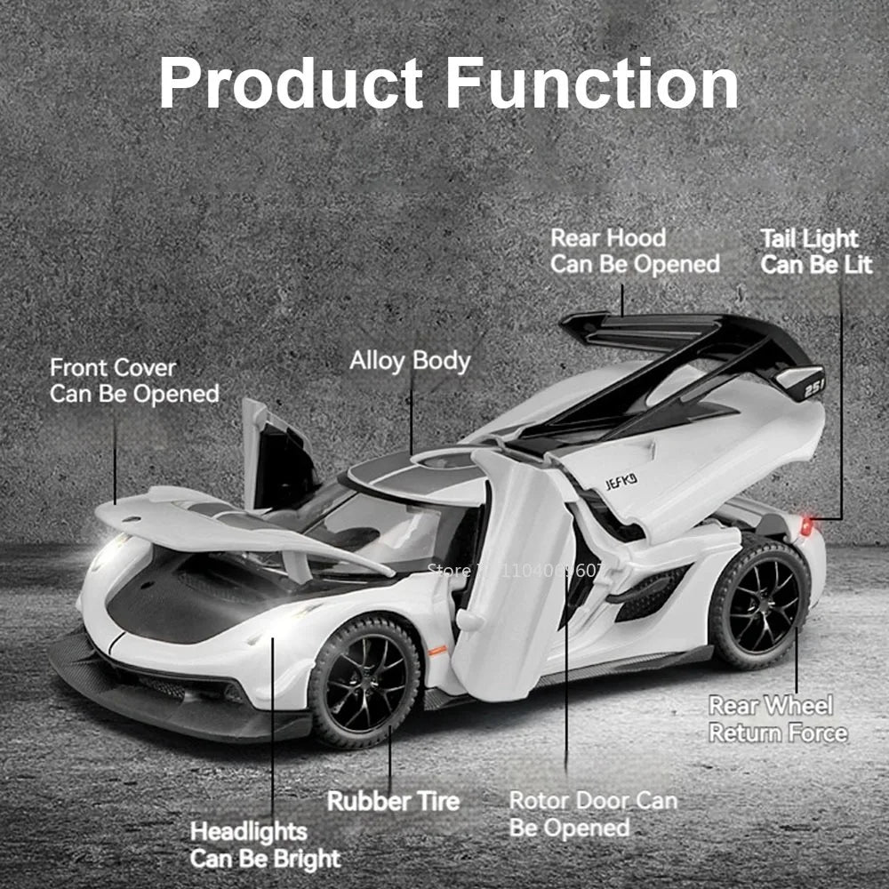 1:32 Scale Hypercar Diecast Supercar Model | Sound, Lights & Opening Doors