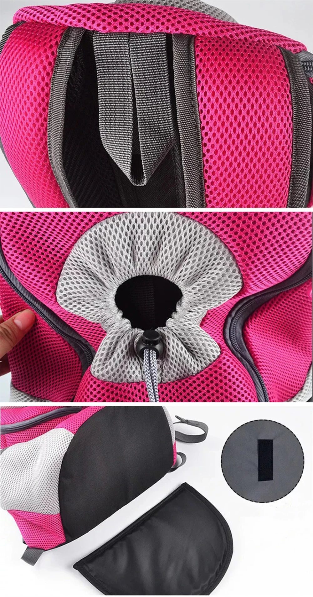 Breathable Pet Backpack Carrier – Front & Back Travel Bag with Safety Reflective Strips | S–L
