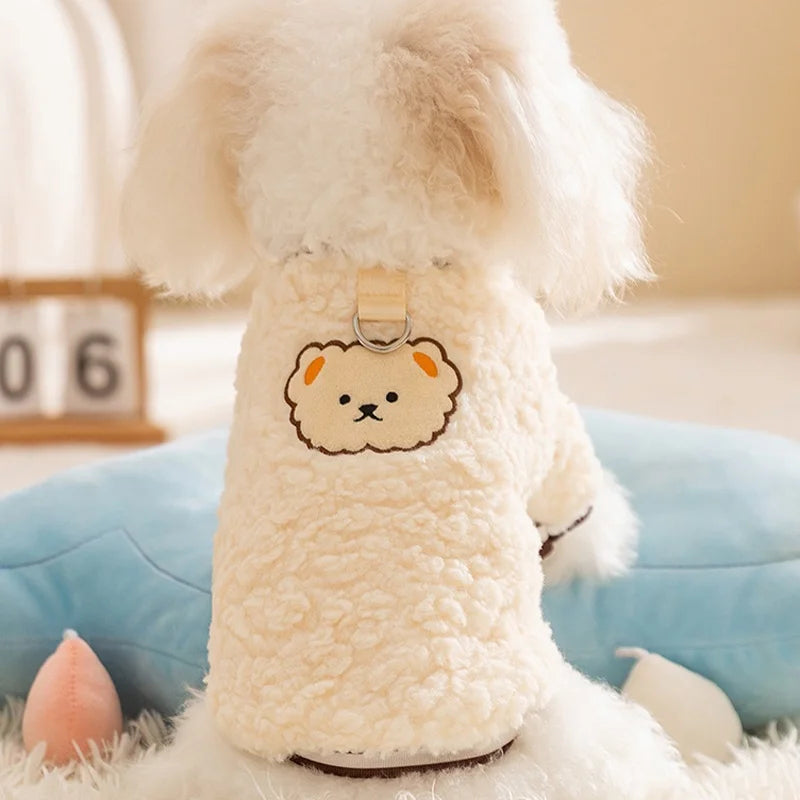 Plush Animal Dog Hoodie – Soft Autumn & Winter Pet Pullover | XS–XL