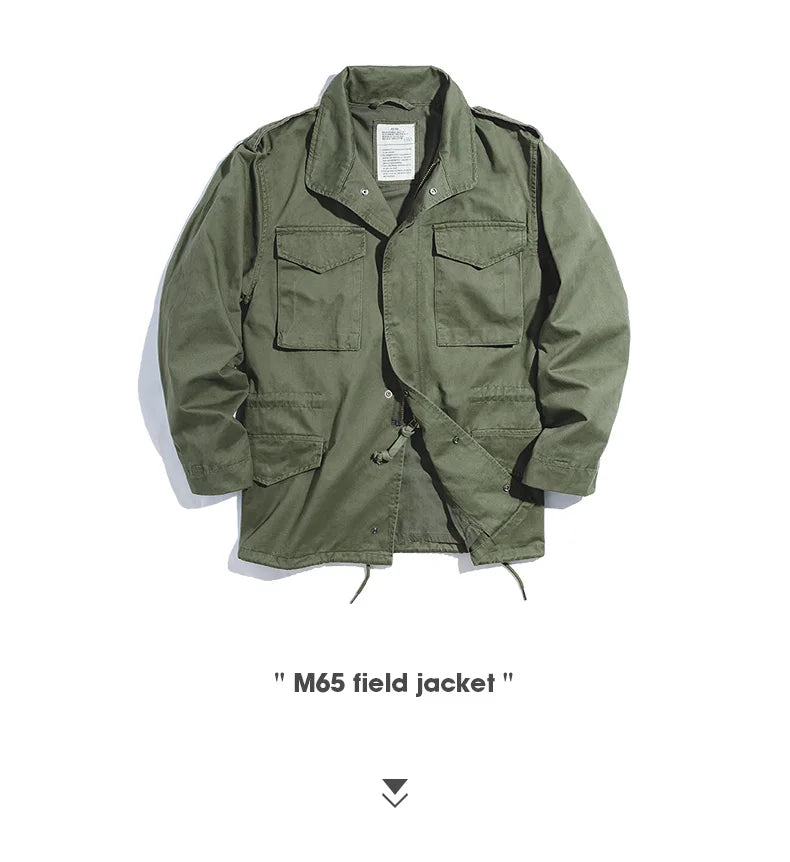 Retro M65 Jacket for Men – Green Outdoor Windbreaker