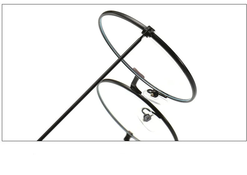 Retro Round Blue Light Blocking Glasses – Silver, Black & Gold