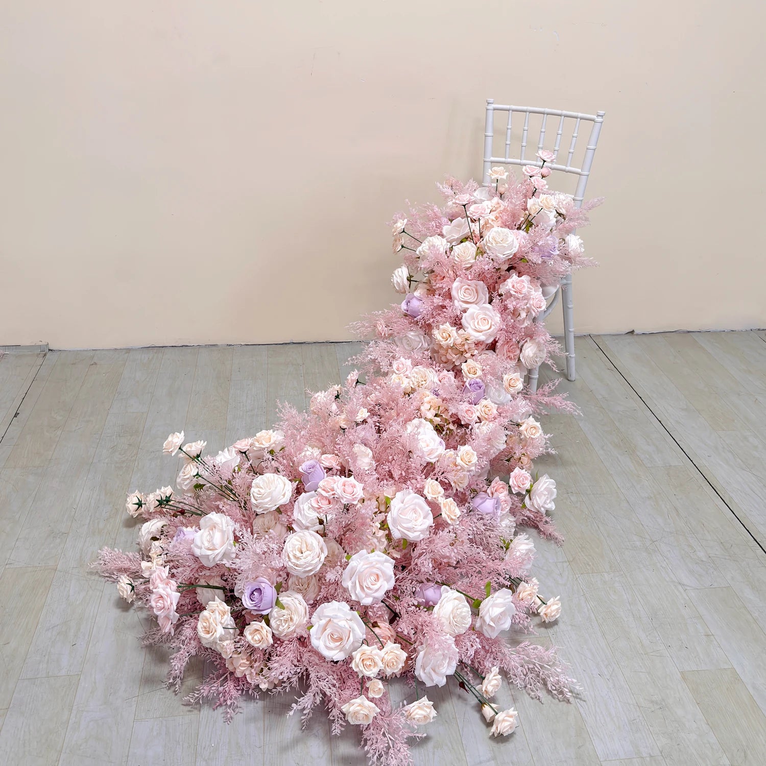 Artificial Mixed Rose & Hydrangea Flower Row – Wedding Backdrop & Event Wall Décor