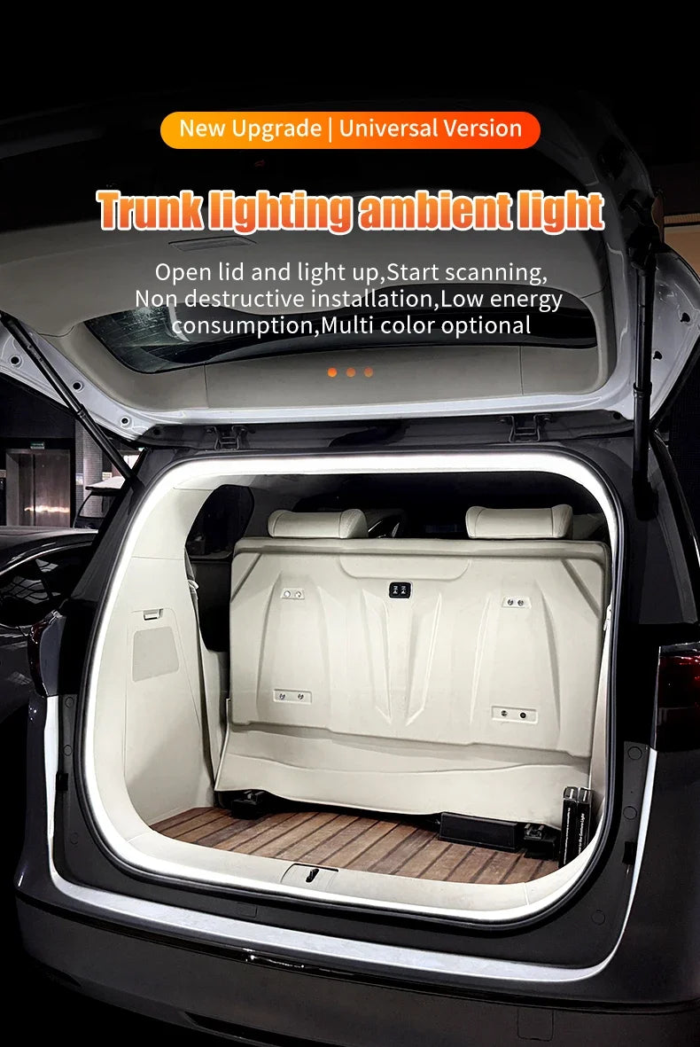Car Boot LED Light Strip – Auto-Sensing Trunk Ambient Lighting, 2M & 4M | White & Warm