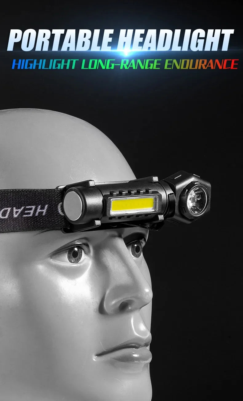 ESMARTER KXK212 Rechargeable LED Headlamp & Dual-Purpose Flashlight