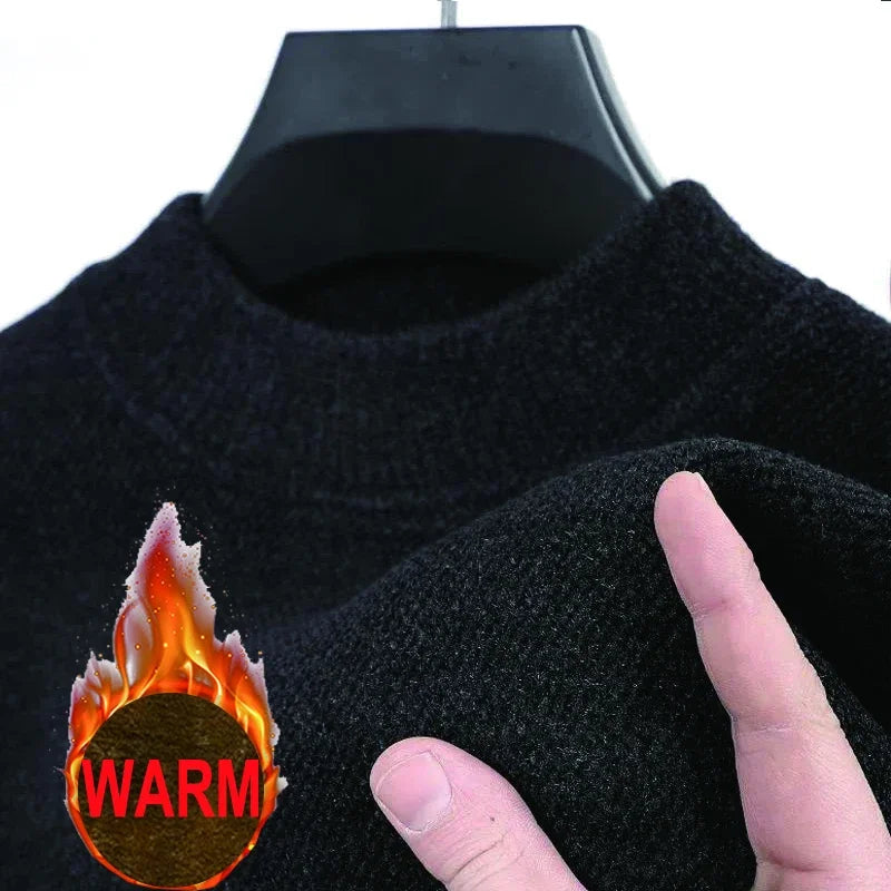 Men's Wool Blend Pullover Sweater – Warm O-Neck Knit Jumper