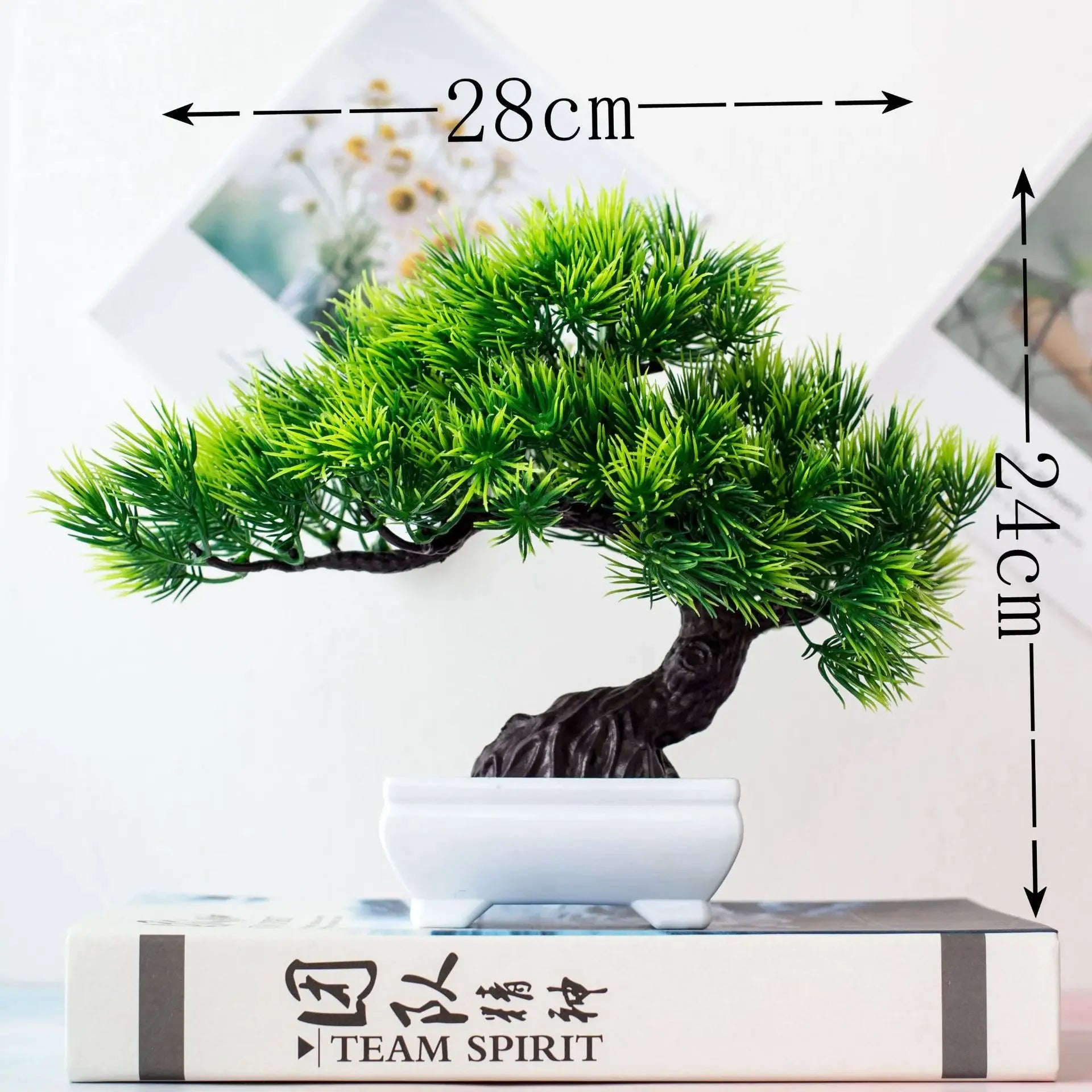 Artificial Plants Potted Bonsai Green Small Tree Plants
