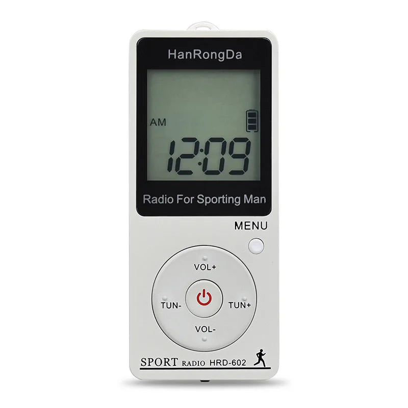 Portable AM/FM Mini Sports Radio with Pedometer & LED Display – Pocket Radio for Walking & Running