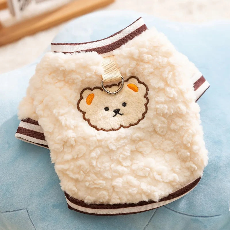 Plush Animal Dog Hoodie – Soft Autumn & Winter Pet Pullover | XS–XL
