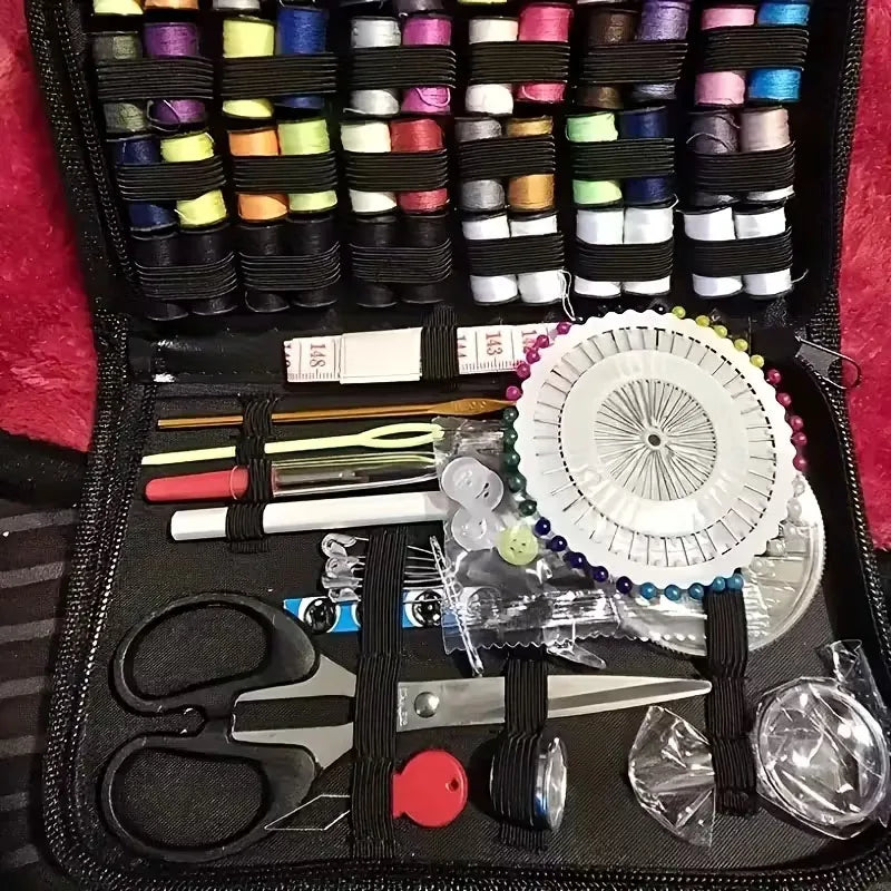 Sewing Kit Complete Set with Threads Needles Scissors Tape Measure Buttons and More