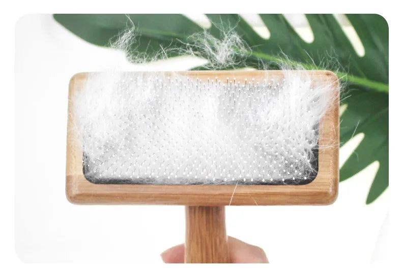 Wooden Dog & Cat Grooming Brush – Detangling Comb & Massage | Small, Medium, Large