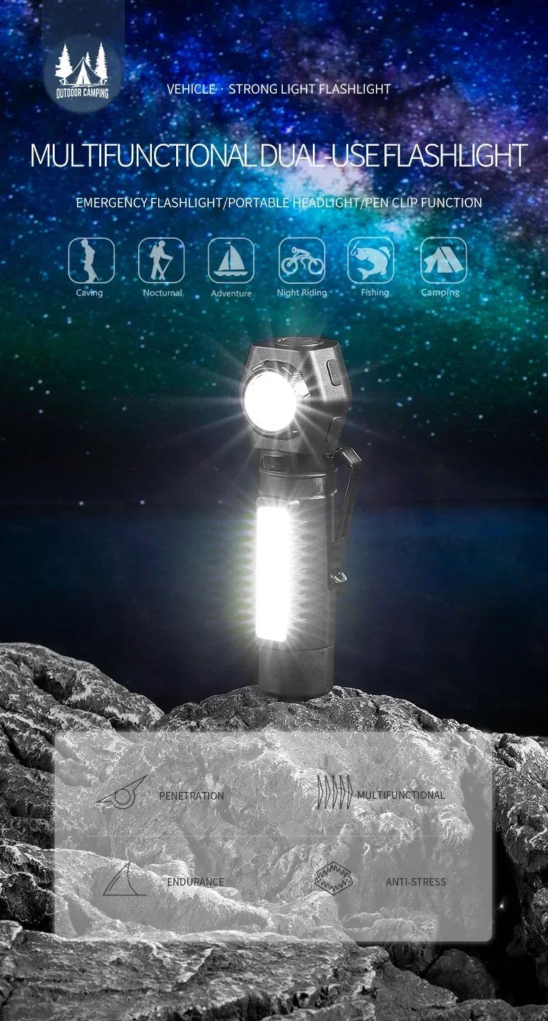 ESMARTER KXK212 Rechargeable LED Headlamp & Dual-Purpose Flashlight